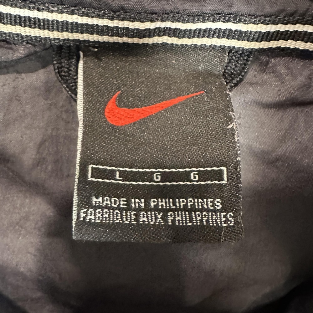 Nike Jacket Mens Large Black Stripe Full Zip Windbreaker Athletic Track - Picture 2 of 6